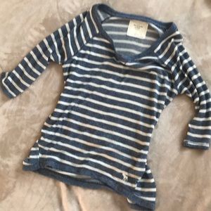 Blue and white Abercrombie & Fitch sweater.
